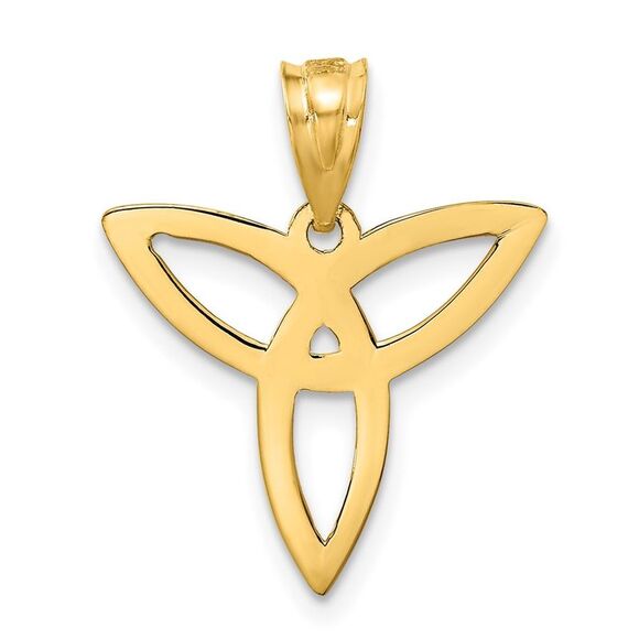 14k Yellow Gold 18mm Trinity Symbol Pendant - Picture 3 of 5